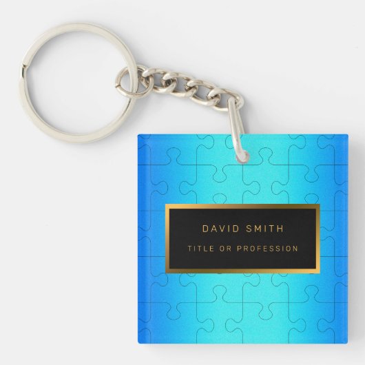 Elegant 2u1 Royal Blue Metal Business Card & Schlüsselanhänger (Vorderseite)