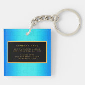 Elegant 2u1 Royal Blue Metal Business Card & Schlüsselanhänger (Rückseite)