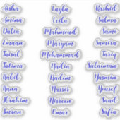 Elegant 30 | Blue Calligraphy Script Aufkleber (Vorderseite)