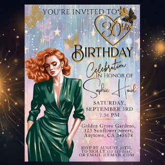 Elegant 30. Geburtstag Einladendes Shabby Chic Ros Einladung