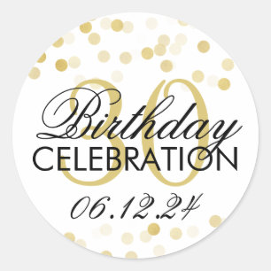 Elegant 30. Geburtstag Gold Foil Glitzer Lights Runder Aufkleber