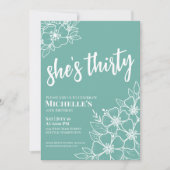 Elegant 30. Geburtstag Party Einladung (Vorderseite)