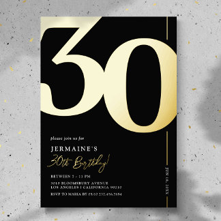 Elegant 30. Geburtstag Party Einladung