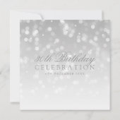 Elegant 30. Geburtstag Silver Bokeh Sparkle Lights Einladung (Rückseite)