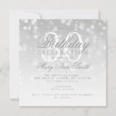 Elegant 30. Geburtstag Silver Bokeh Sparkle Lights Einladung (Vorderseite)