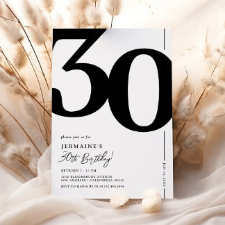 Elegant 30. Geburtstagsfeier Party Einladung
