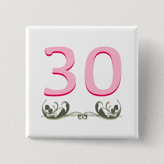 Elegant 30. Geschenk Button (Vorderseite)