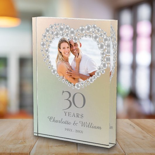 Elegant 30. Hochzeitspearl Fotoblock