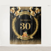 Elegant 30. Man Birthday Whiskey Event Hintergrund Wandteppich (Vorderseite)