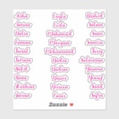 Elegant 30 | Pink-Kalligraphie-Skript Aufkleber (Blatt)