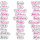 Elegant 30 | Pink-Kalligraphie-Skript Aufkleber (Vorderseite)