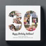 Elegant 30-Zahlen Foto Collage Custom Gruß Fotoplatte<br><div class="desc">Zeigen Sie Ihre Lieblingsbilder in einer Zahlensammlung! Ein perfektes Jubiläum oder Geburtstagsgeschenk für einen geliebten Menschen. Fotografie © Storytree Studios,  Stanford,  CA</div>