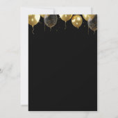 Elegant 30th Birthday Invitation with Gold Ballons Einladung (Rückseite)