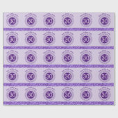 Elegant 30th Birthday Purple Glitter with Stripes Geschenkpapier (Flach)