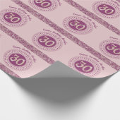 Elegant 30th Birthday Rose Gold Glitter & Stripes Geschenkpapier (Ecke)