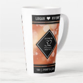 Elegant 32nd Bronze Wedding Anniversary Milchtasse (Rechte Ecke)