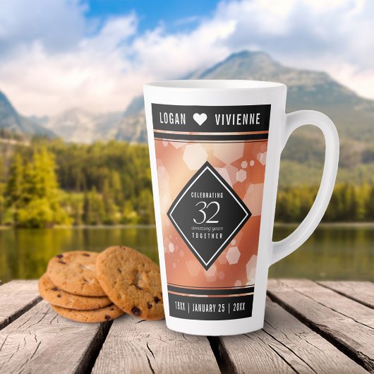 Elegant 32nd Bronze Wedding Anniversary Milchtasse