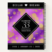 Elegant 33. Amethyst Wedding Anniversary Notebook Notizblock (Rückseite)
