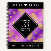 Elegant 33. Amethyst Wedding Anniversary Notebook Notizblock (Vorderseite)