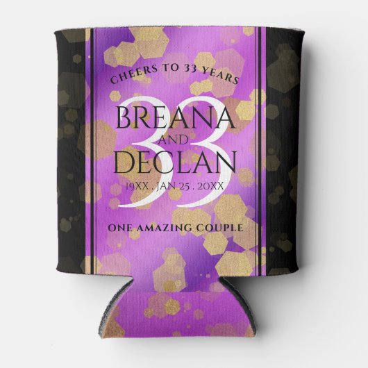 Elegant 33. Geburtstag von Amethyst Dosenkühler (Vorderseite)