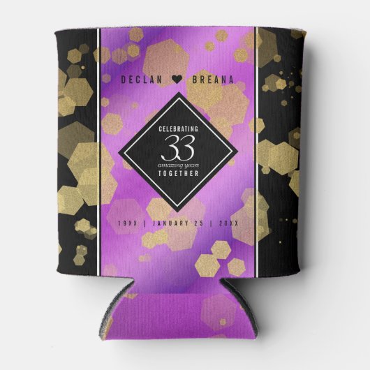 Elegant 33. Geburtstag von Amethyst Dosenkühler (Vorderseite)