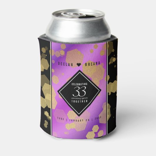 Elegant 33. Geburtstag von Amethyst Dosenkühler (Kanne Rückseite)