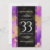 Elegant 33. Geburtstag von Amethyst Einladung (Vorderseite)