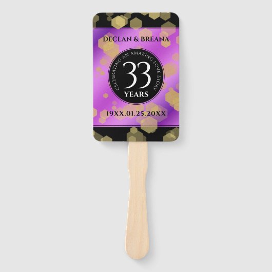Elegant 33. Geburtstag von Amethyst Fächer (Vorderseite)