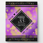 Elegant 33. Geburtstag von Amethyst Fotoplatte (Vorderseite)
