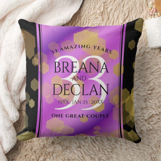 Elegant 33. Geburtstag von Amethyst Kissen (Decke)