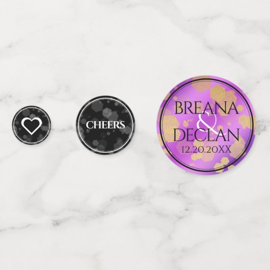 Elegant 33. Geburtstag von Amethyst Konfetti (Rückseiten)