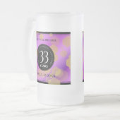 Elegant 33. Geburtstag von Amethyst Mattglas Bierglas (Vorderseite Links)