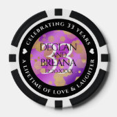Elegant 33. Geburtstag von Amethyst Pokerchips (Vorderseite)