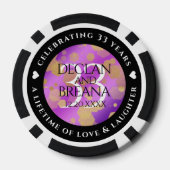 Elegant 33. Geburtstag von Amethyst Pokerchips (Rückseite)