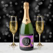 Elegant 33. Geburtstag von Amethyst Schaumweinetikett