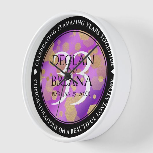 Elegant 33. Geburtstag von Amethyst Uhr (Winkel)