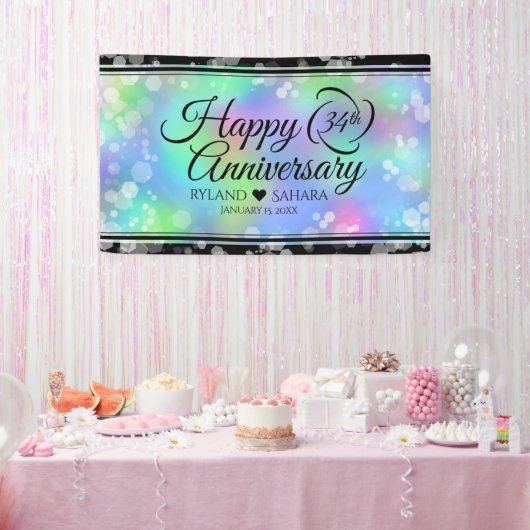 Elegant 34. Opal Hochzeitstag Banner (Party)