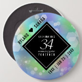 Elegant 34. Opal Hochzeitstag Button (Vorne & Hinten)