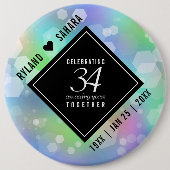 Elegant 34. Opal Hochzeitstag Button (Vorderseite)