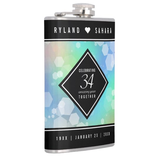 Elegant 34. Opal Hochzeitstag Flachmann (Rechts)