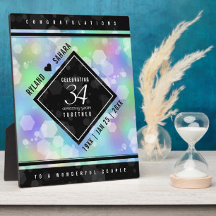 Elegant 34. Opal Hochzeitstag Fotoplatte