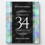 Elegant 34. Opal Hochzeitstag Fotoplatte (Vorderseite)