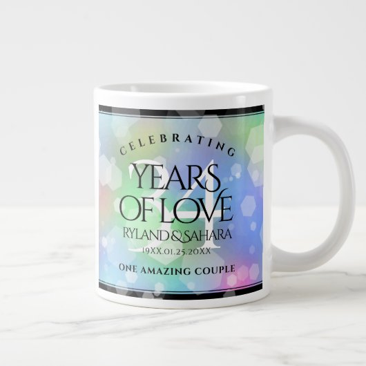 Elegant 34. Opal Hochzeitstag Jumbo-Tasse (Rechts)