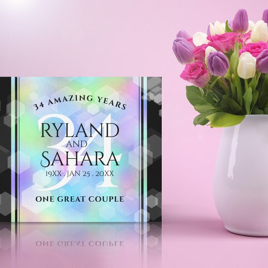 Elegant 34. Opal Hochzeitstag Leinwanddruck