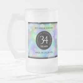 Elegant 34. Opal Hochzeitstag Mattglas Bierglas