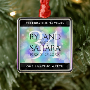 Elegant 34. Opal Hochzeitstag Ornament Aus Metall