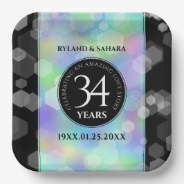 Elegant 34. Opal Hochzeitstag Pappteller