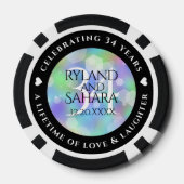 Elegant 34. Opal Hochzeitstag Pokerchips (Rückseite)