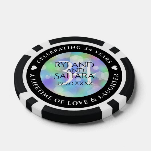 Elegant 34. Opal Hochzeitstag Pokerchips (Einzeln)