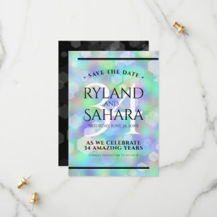 Elegant 34. Opal Hochzeitstag Save The Date